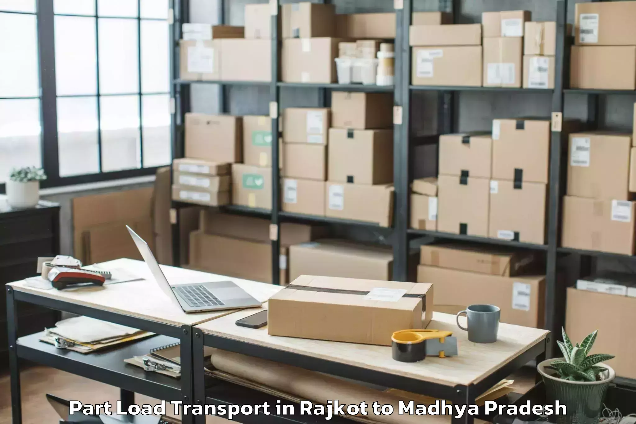 Book Rajkot to Dola Part Load Transport Online